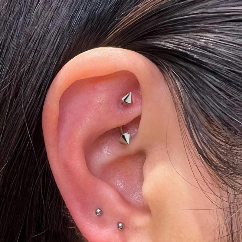 AMASIS Eyebrow Piercing Jewelry Surgical Steel Curved Barbell Tiny Eyebrow Ring Vertical Labret Lip Jewelry Ear Rook Navel Small Belly Button Ring for Women Men 6mm/8mm/10mm/12mm - Image 5